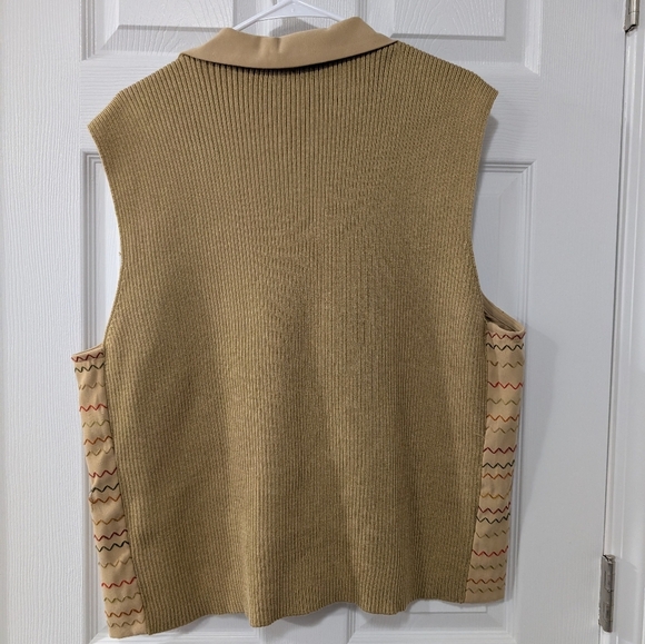 Alfred Dunner, Women's 18, Retro, Striped Vest, Ribbed‎ Sweater Back - Picture 3 of 4